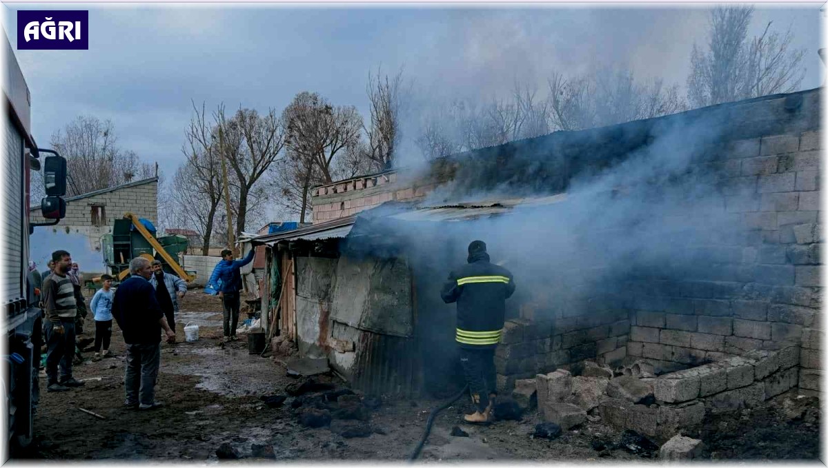 Ağrı'da kömürlükte çıkan yangın paniğe neden oldu
