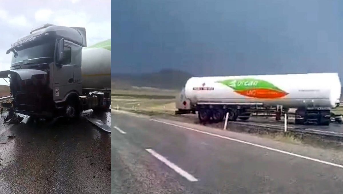 Ağrı'da Korkutan Kaza: LPG Yüklü TIR Makasladı, Sürücü Yaralandı