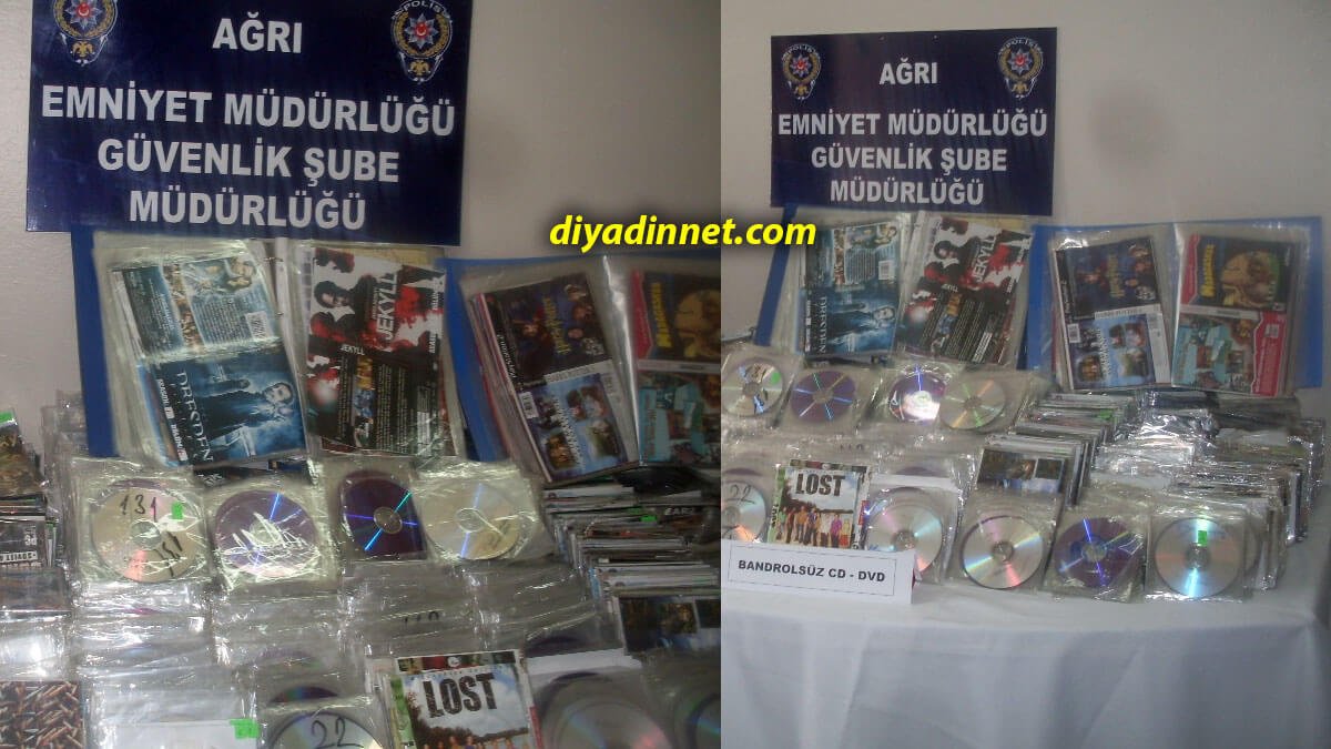 Ağrı'da Korsan CD Operasyonu: Bin 223 Bandrolsüz CD Ele Geçirildi