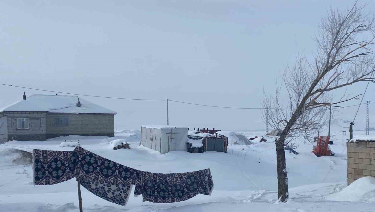 Ağrı'da köyler kışın tamamen kar altında kaldı