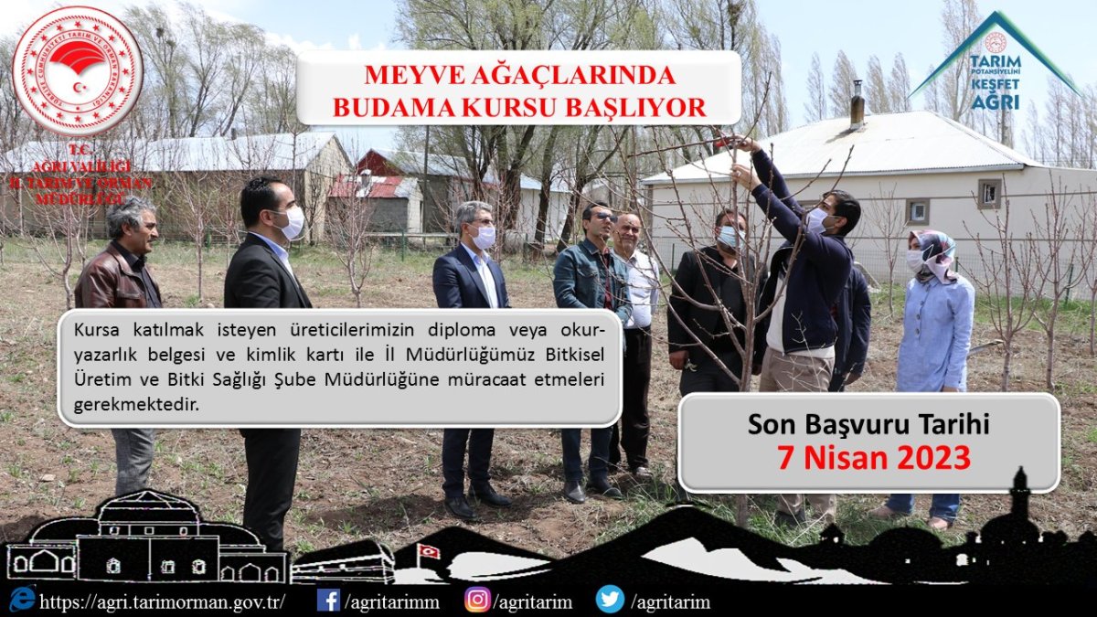Ağrı'da Meyve Ağaçları İçin Budama Kursu Düzenlenecek