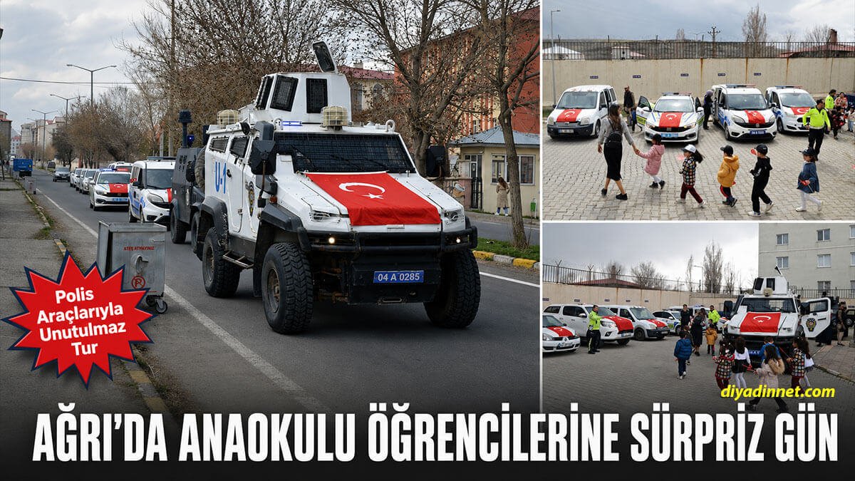 Ağrı'da Minik Öğrencilere Unutulmaz 23 Nisan Sürprizi: Polis Araçlarıyla Şehir Turu