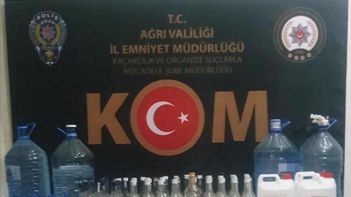 Ağrı'da sahte içki yaptığı değerlendirilen şüpheli yakalandı