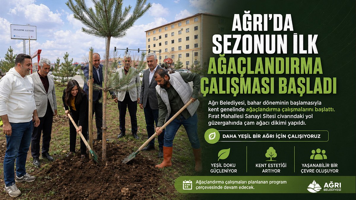Ağrı'da sezonun ilk ağaçlandırma çalışması başladı