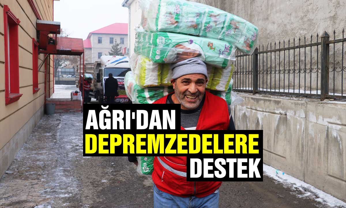 Ağrı'da Türk Kızılay Tarafından Toplanan Battaniye, Isıtıcı ve Kışlık Kıyafetler Deprem Bölgesine Gönderildi