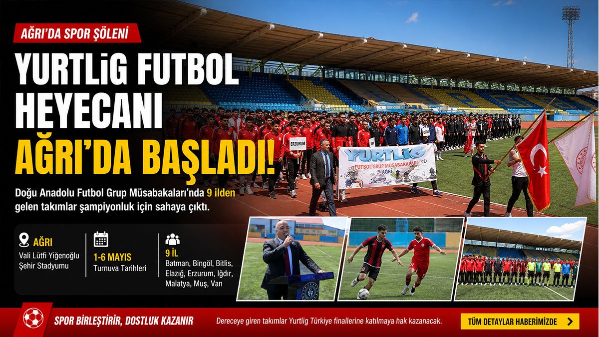 Ağrı'da Yurtlig Doğu Anadolu Futbol Müsabakaları Başladı