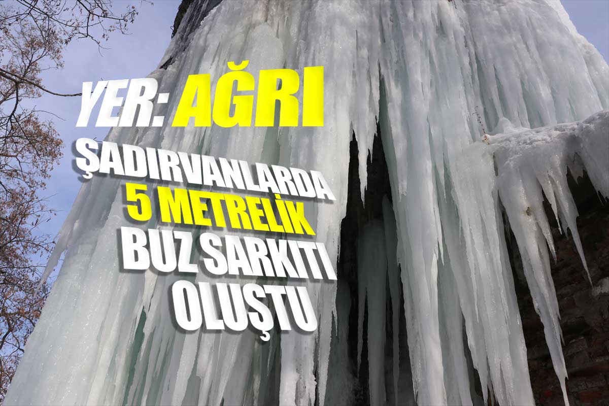Ağrı'daki şadırvanlarda 5 metrelik buz sarkıtı oluştu