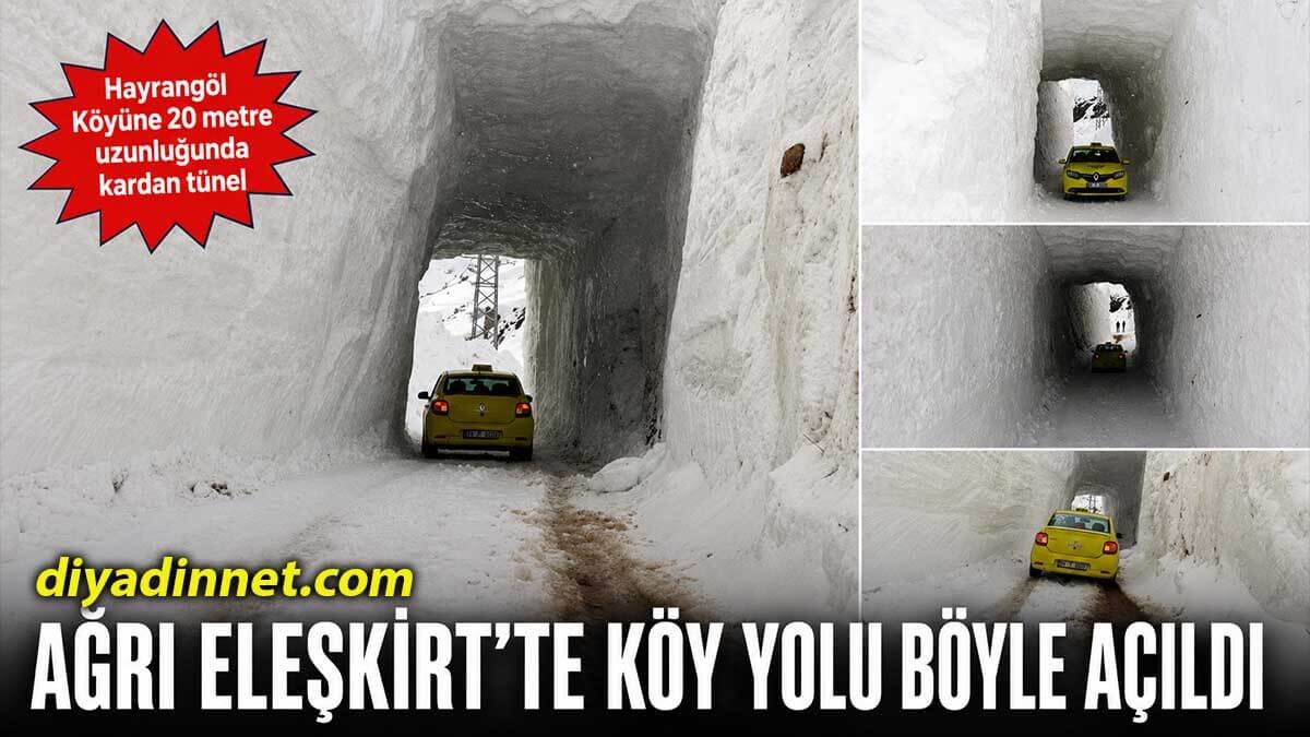 Ağrı Eleşkirt'te Çığ Düşen Köy Yolunda Ulaşım "kardan Tünel" ile Sağlanıyor!