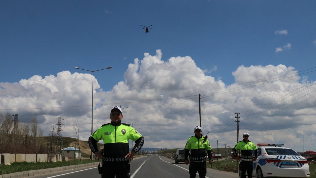 Ağrı Emniyeti'nden, Helikopter Destekli Trafik Denetimi
