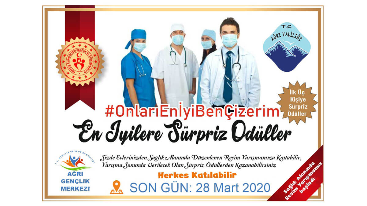 Ağrı Gençlik Merkezi'nden OnlarıEnİyiBenÇizerim ödüllü resim yarışması