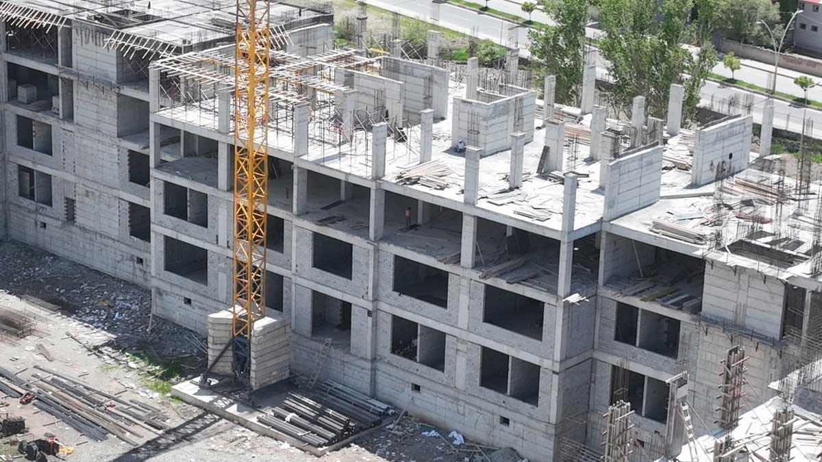 Ağrı İl Emniyet Müdürlüğünün Yeni Hizmet Binasında İnşaat Yüzde 46'ya Ulaştı