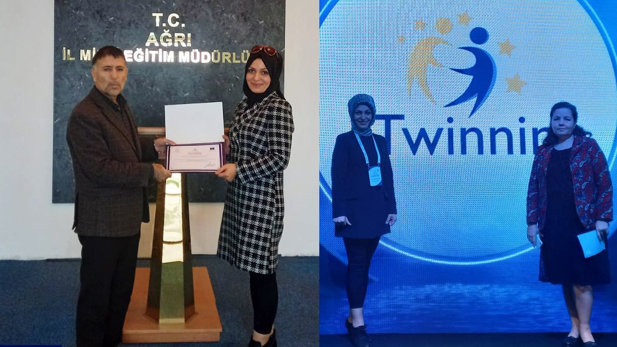 Ağrı İl Milli Eğitim Müdürlüğü'nden Öğretmen Gülten Sökmen Özmüş'e eTwining Projesi Başarısı İçin Plaket