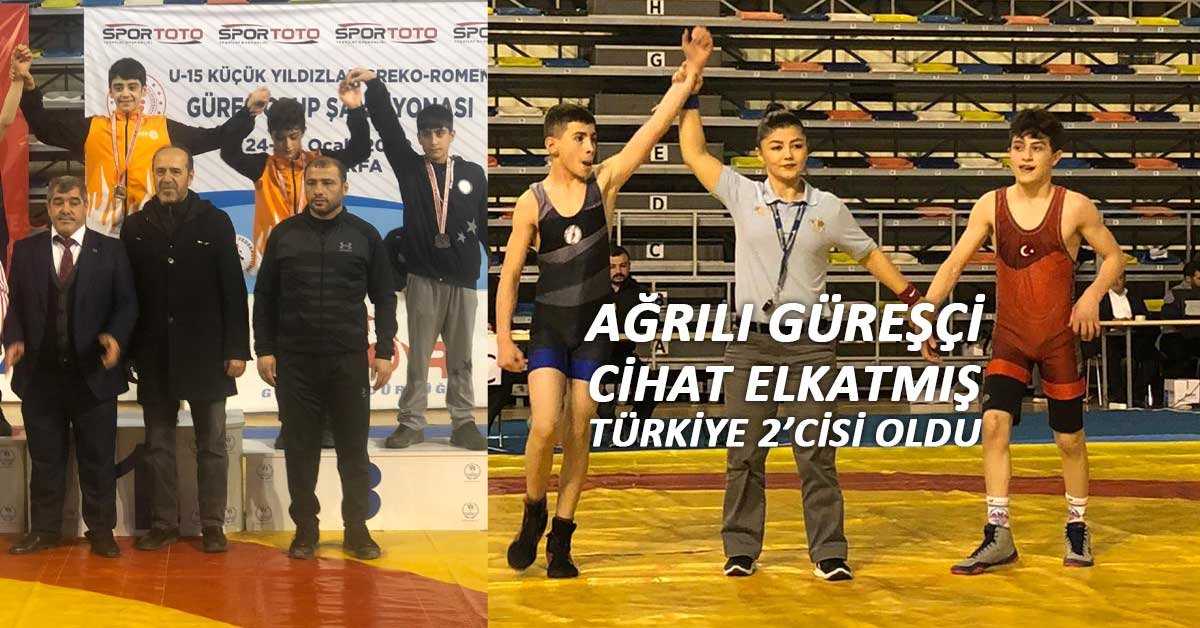 Ağrı'lı Güreşçi Cihat Elkatmış Türkiye 2.si Oldu