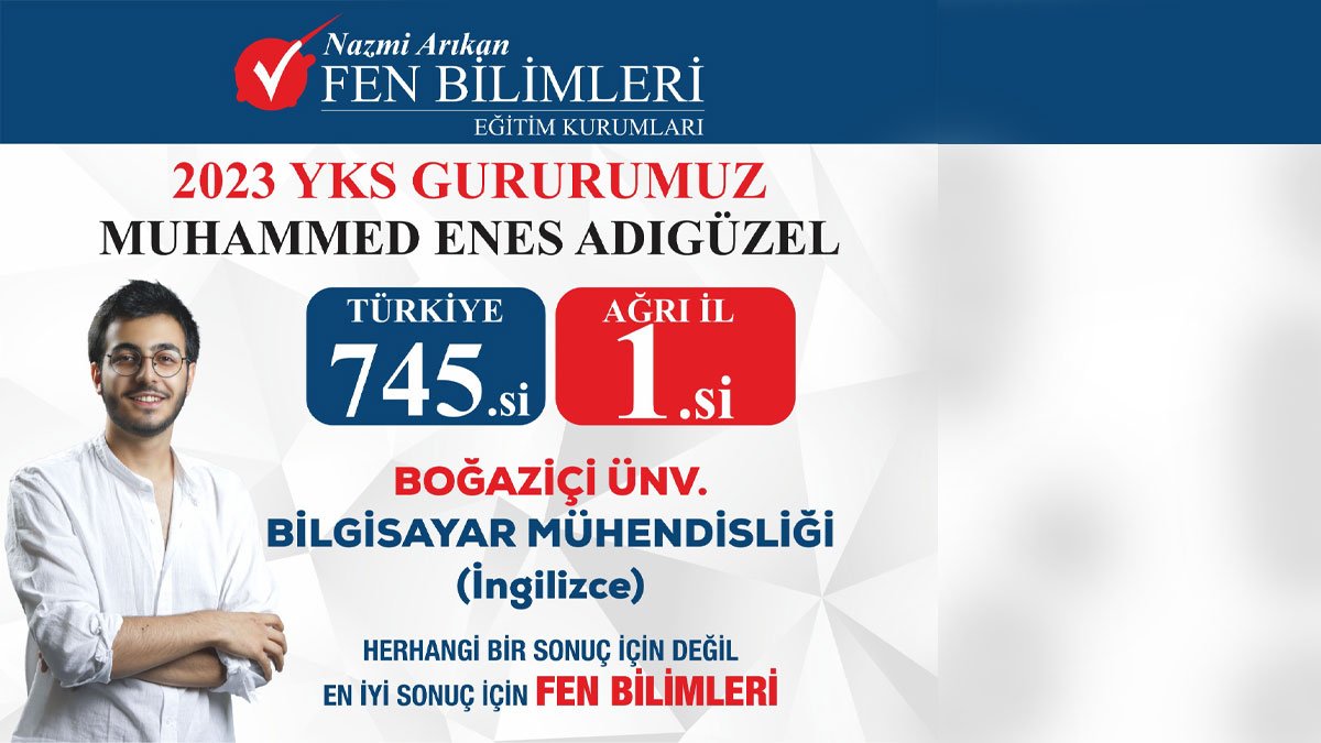 Ağrı'nın Başarılı Genç Yeteneği Enes Adıgüzel, YKS Başarısını Anlattı