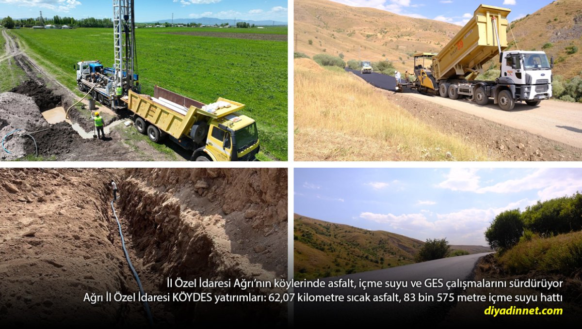 Ağrı'nın Köylerinde Altyapı Seferberliği: Yollar Asfaltlanıyor, Su Hatları Yenileniyor