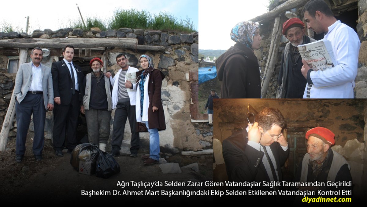 Ağrı Taşlıçay'da Selden Zarar Gören Vatandaşlar Sağlık Taramasından Geçirildi