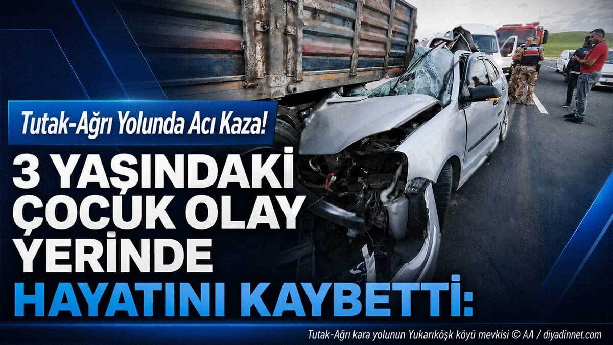 Ağrı Tutak'ta feci trafik kazası: Otomobil tıra çarptı, 2 kişi hayatını kaybetti