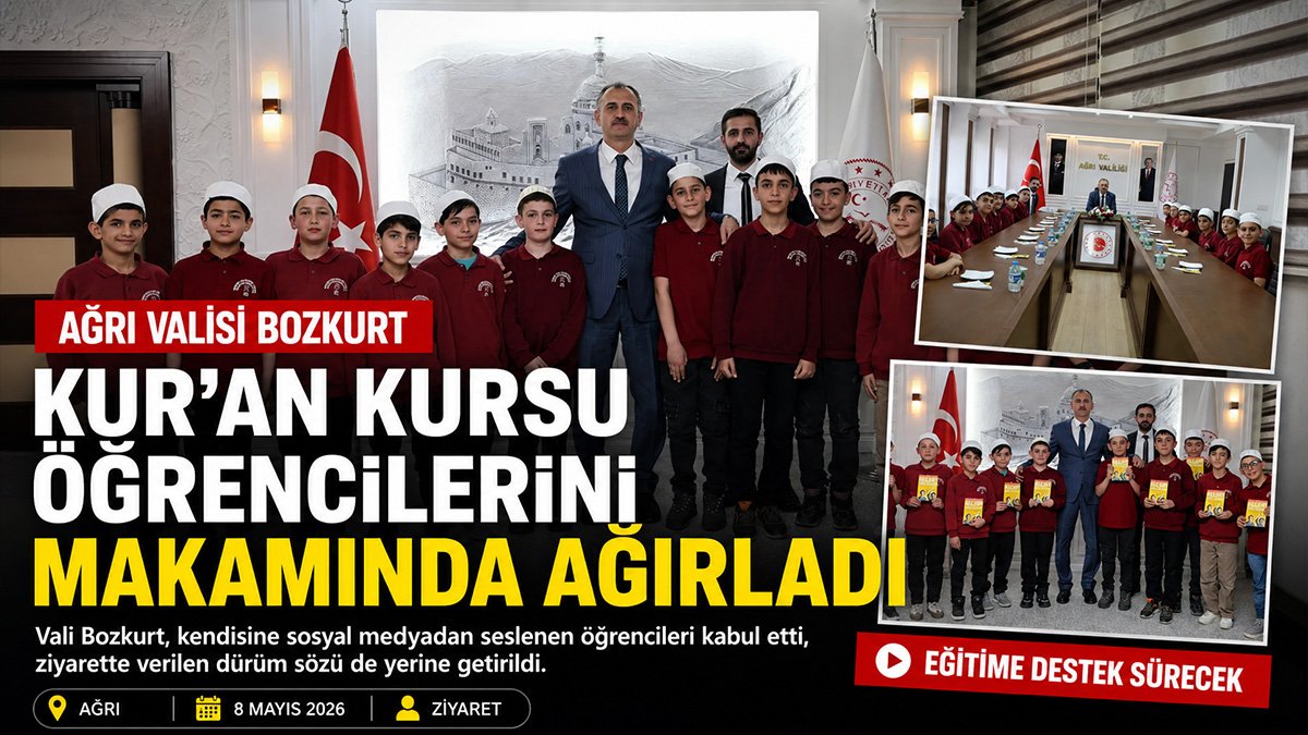 Ağrı Valisi Bozkurt, sosyal medyadan seslenen öğrencileri ağırladı: Dürüm sözü tutuldu