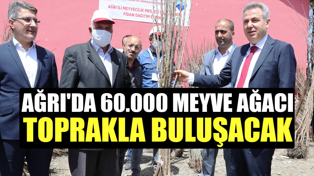 Ağrı’da çiftçilere 60 bin ücretsiz meyve fidanı dağıtıldı
