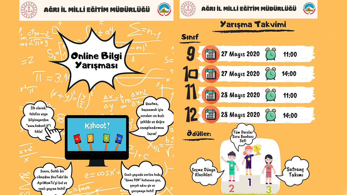 Ağrı’da lise öğrencilerine yönelik ödüllü Online Bilgi Yarışması düzenlenecek