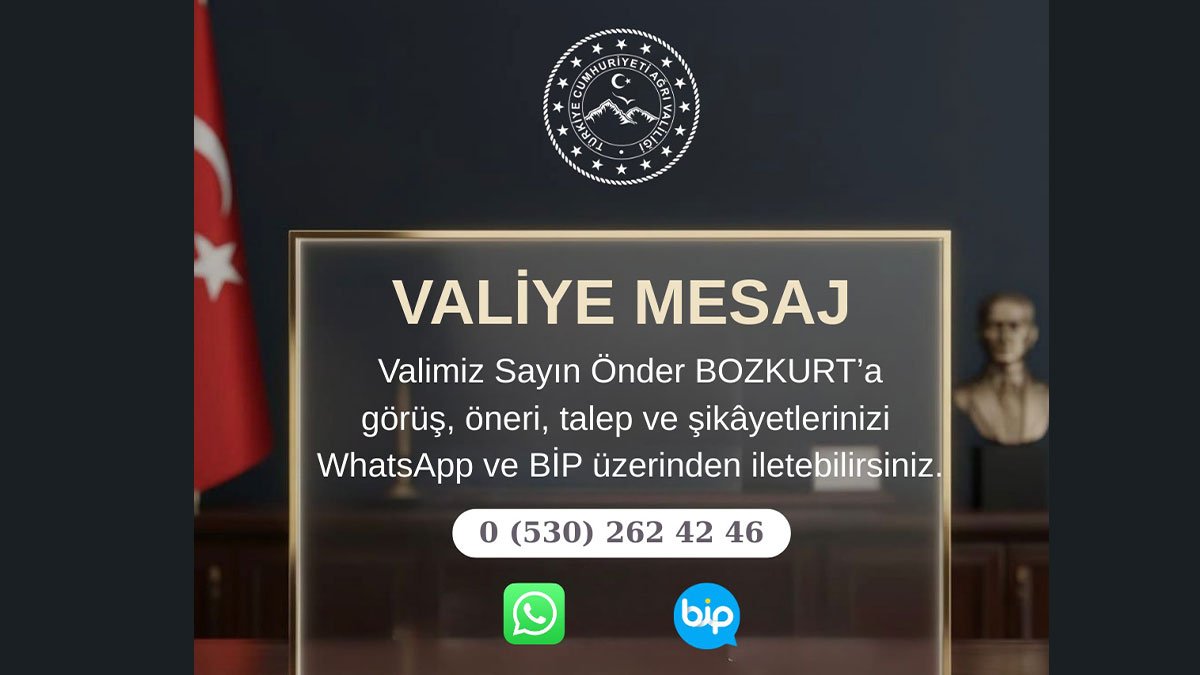 Ağrı’da vatandaşlar artık taleplerini WhatsApp’tan doğrudan valiye iletecek
