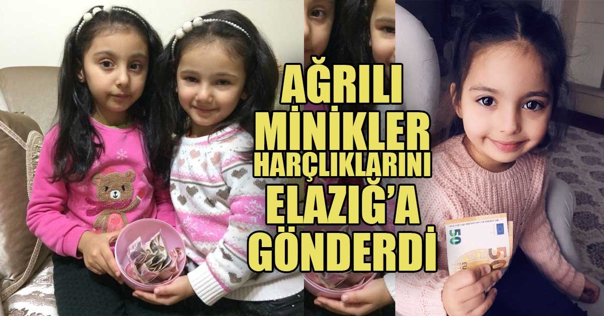 Ağrılı minikler kumbaralarında biriktirdiği harçlıklarını depremzedelere bağışladı