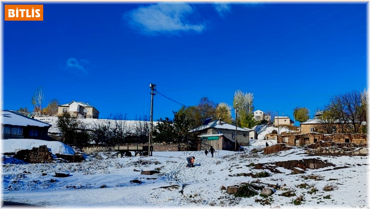 Ahlat'ta mevsimin ilk karı yağdı