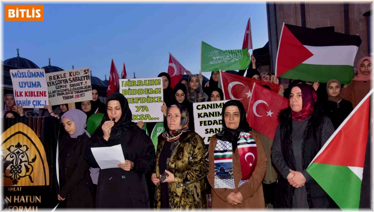 Ahlatlı kadınlar İsrail'in saldırılarını kınadı