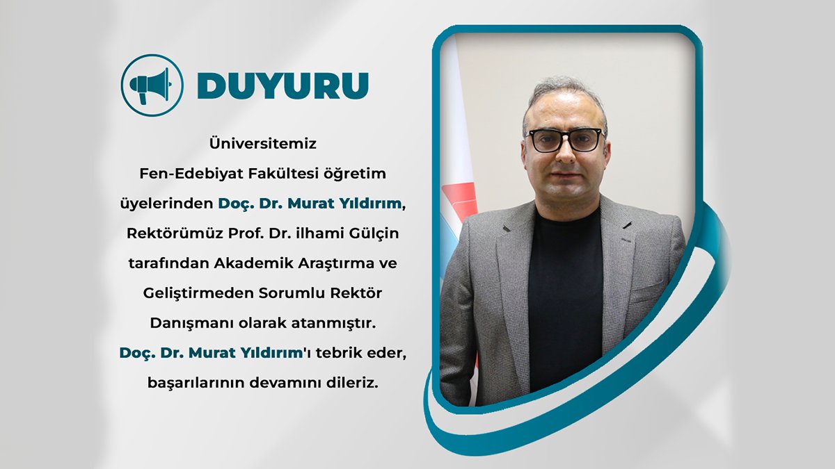 AİÇÜ’de yeni rektör danışmanı: Doç. Dr. Murat Yıldırım görevlendirildi