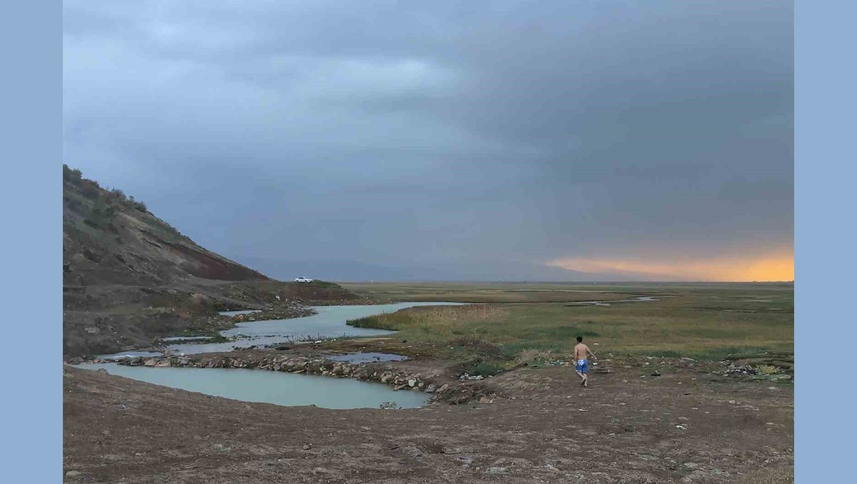 Aniden bastıran sağanak kaplıca keyfini böldü