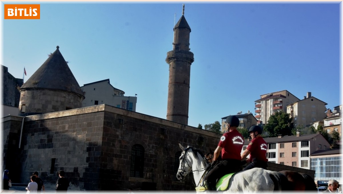 Ankara ve Van polis atlı birlikleri Bitlis'in tarihi sokaklarında devriye attı