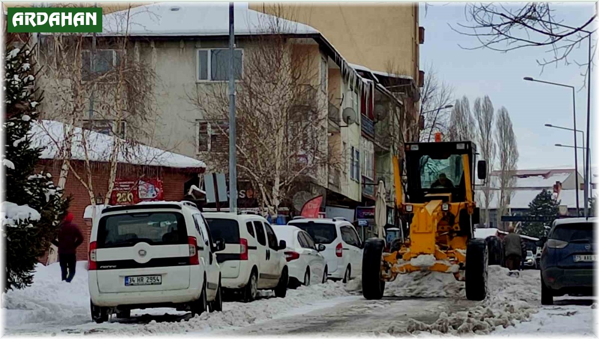 Ardahan Belediyesi ekiplerinin karla mücadele çalışmaları
