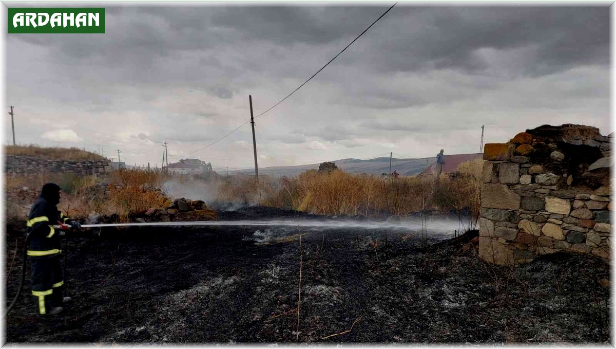 Ardahan'da arazide çıkan anız yangını korkuttu