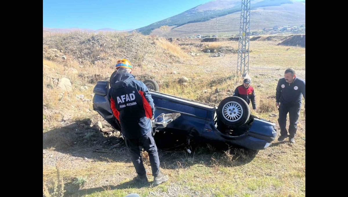 Ardahan'da devrilen otomobildeki 4 kişi yaralandı