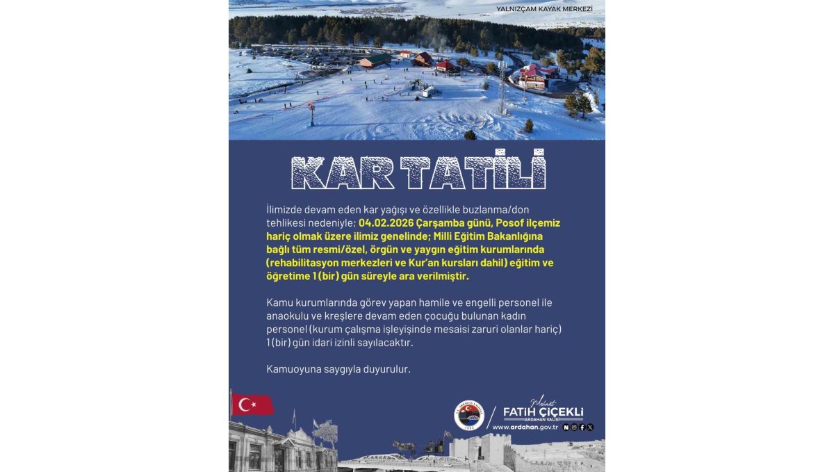 Ardahan'da eğitime kar engeli