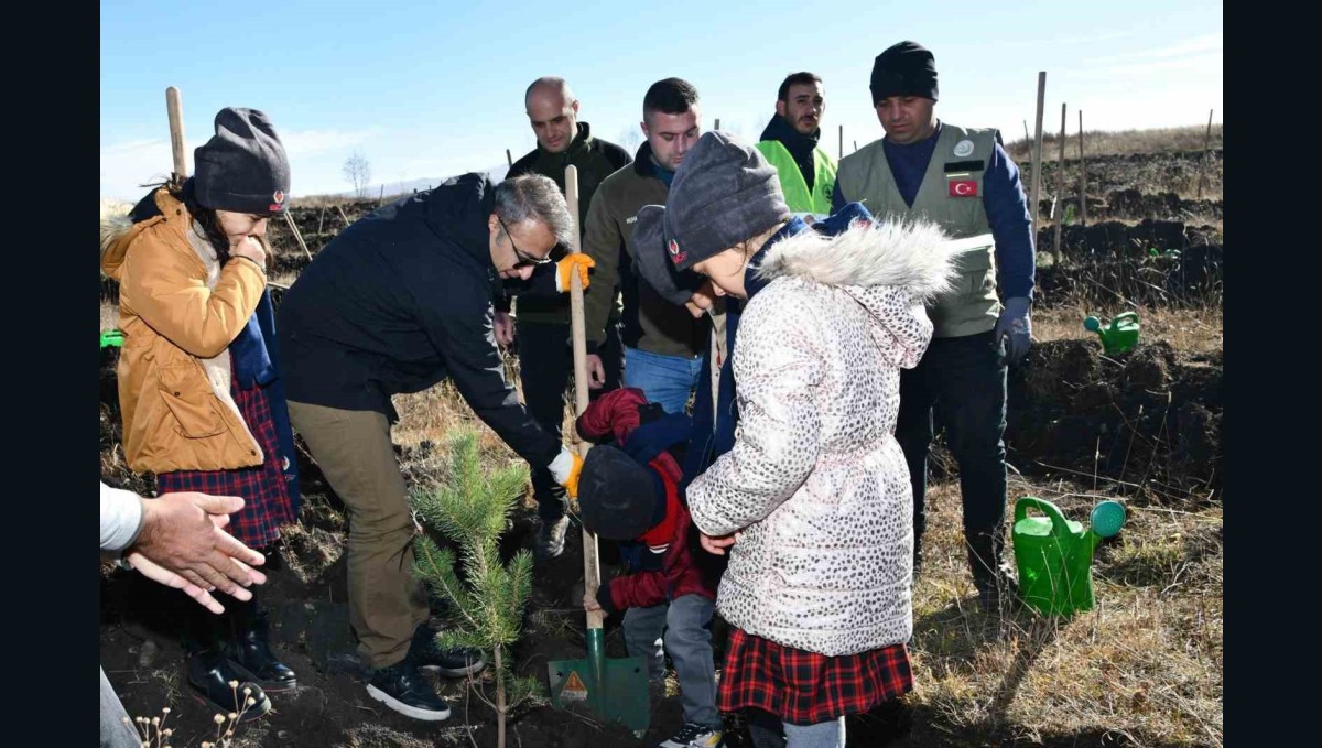 Ardahan'da öğrenciler fidan dikti