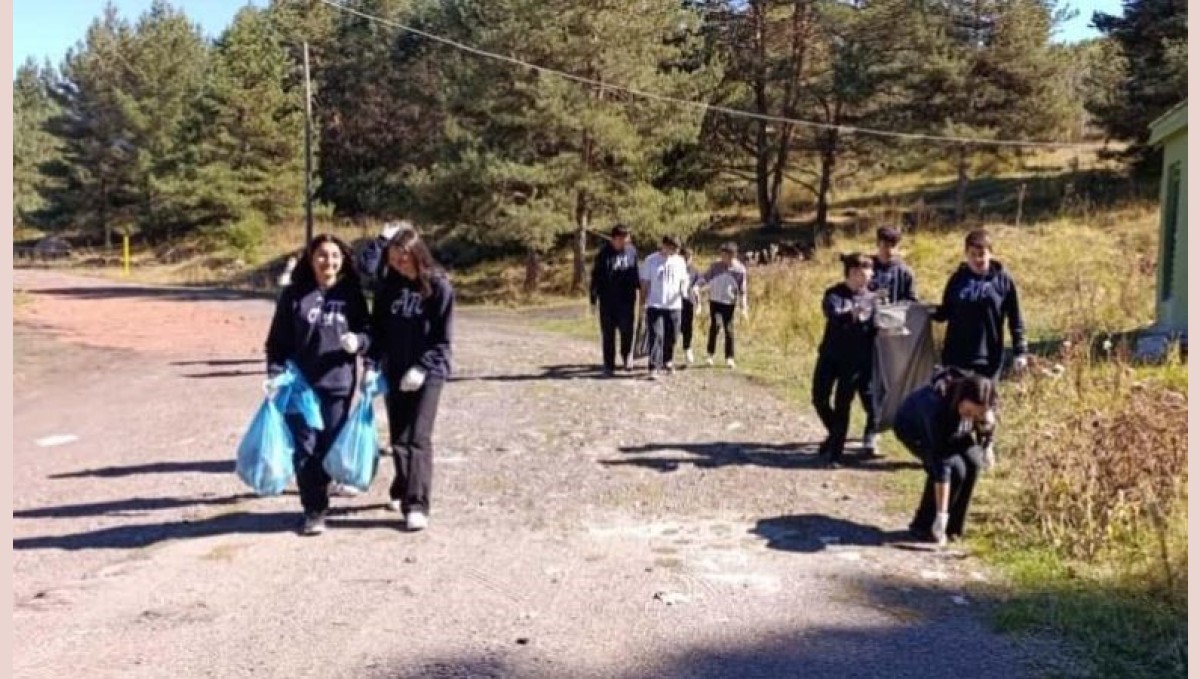 Ardahan'da öğrenciler orman temizledi