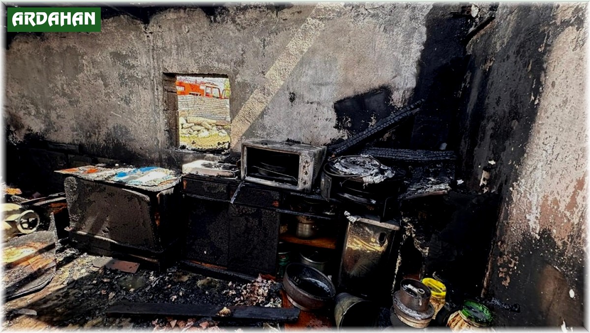 Ardahan'da sobadan çıkan yangın evi küle çevirdi