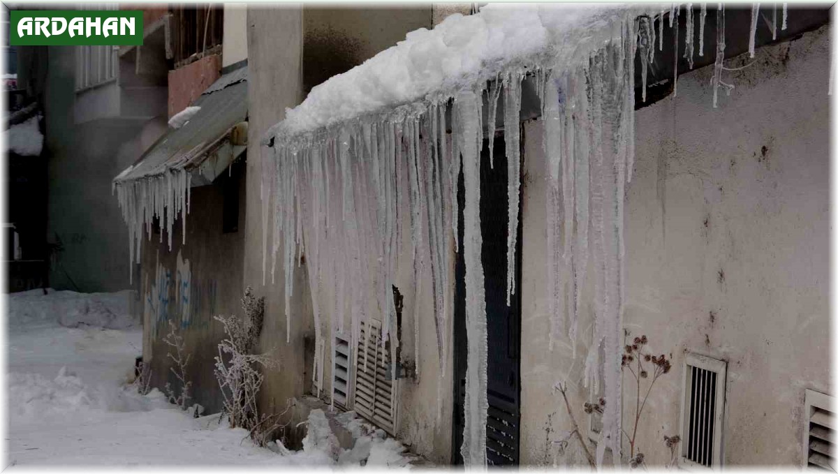 Ardahan'da soğuk hava: Araçlar çalışmadı, buz sarkıtları oluştu