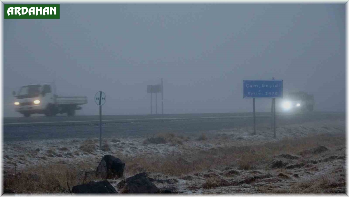 Ardahan'ın yüksek kesimlerinde kar yağış, tipi ve sis etkili oldu