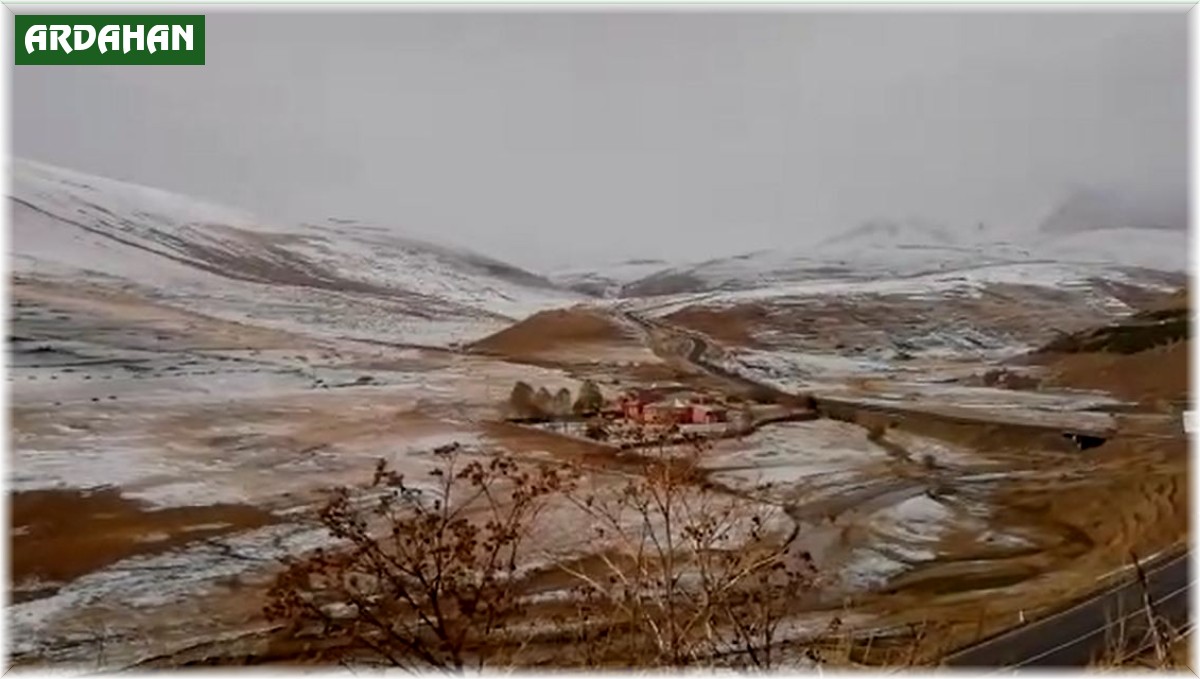Ardahan'ın yüksek kesimlerinde kar yağışı etkili oldu