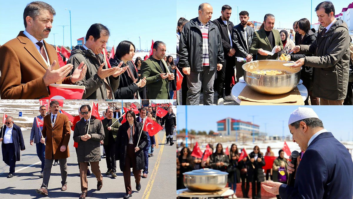 Ardahan Üniversitesi'nde şehitlere vefa yürüyüşü: Türk bayraklarıyla anlamlı buluşma