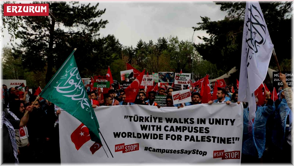 Atatürk Üniversiteli öğrencilerden Filistin'e destek mesajı