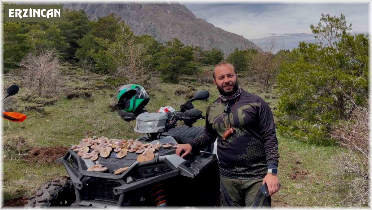 ATV ve kros motorlarla çıktıkları 3 bin rakımda mantar topladılar