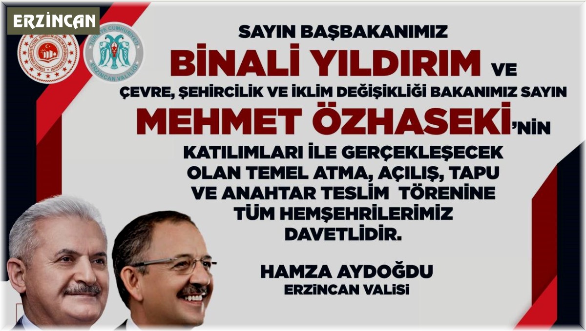 Bakan Özhasaki, Erzincan'a geliyor