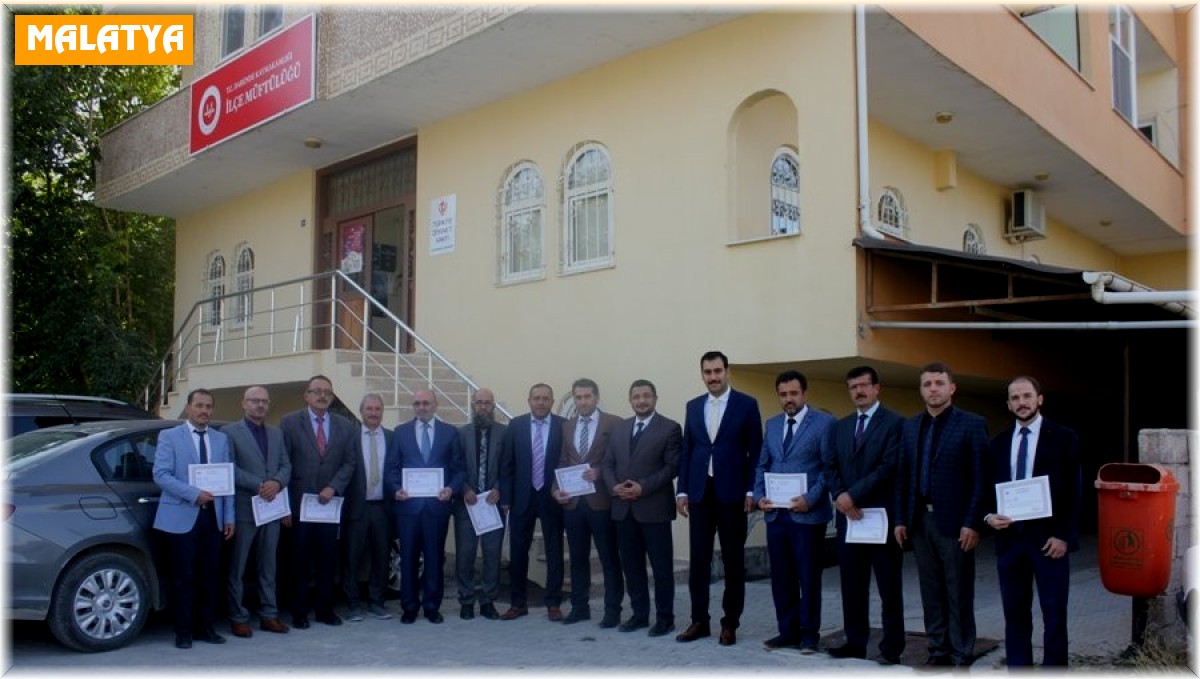 Başarılı din görevlilerine teşekkür belgesi