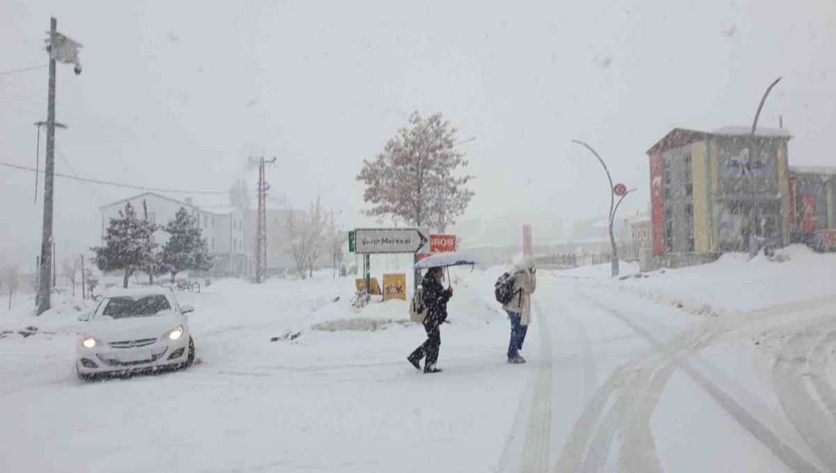 Başkale'de yoğun kar yağışı