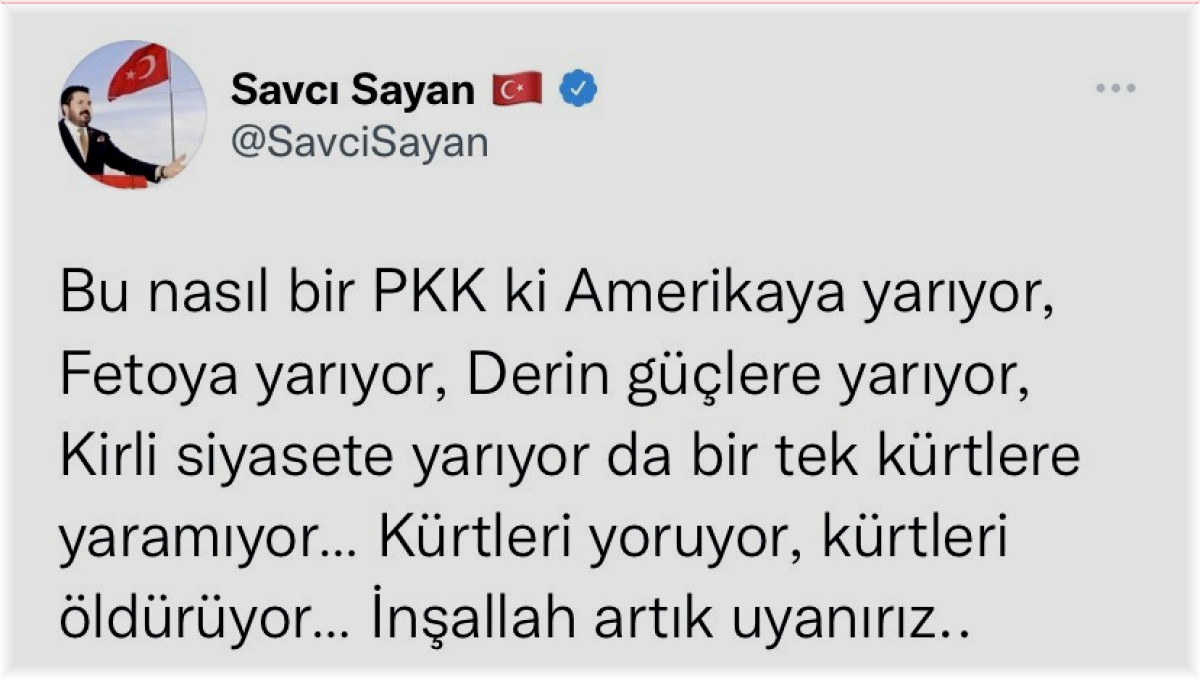 Başkan Sayan: "PKK Kürtleri öldürüyor"