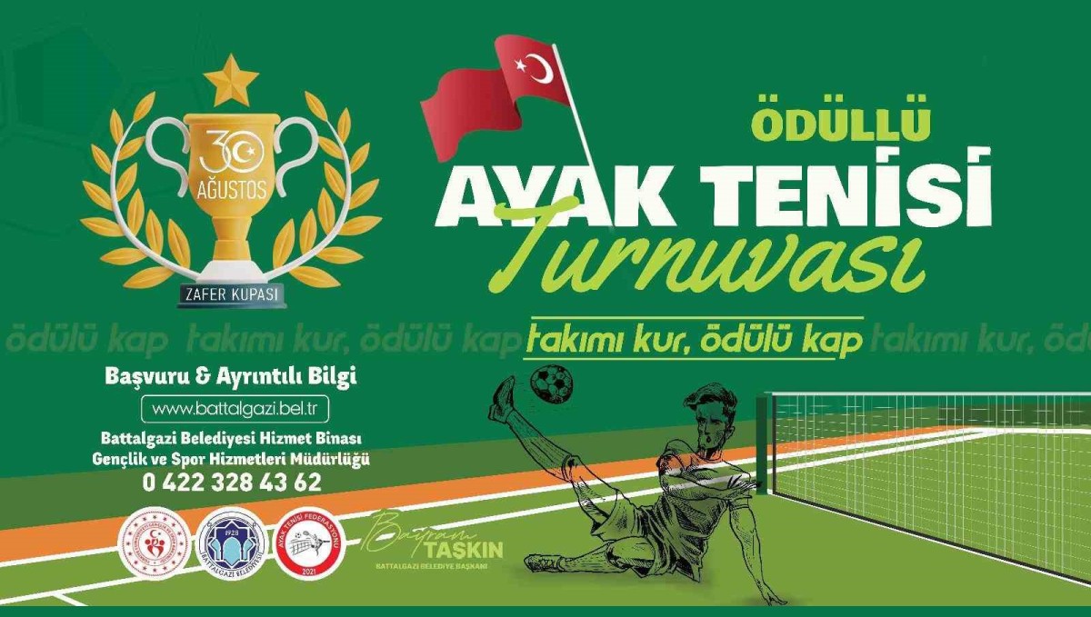 Battalgazi Belediyesi'nden 30 Ağustos'a özel ayak tenisi turnuvası