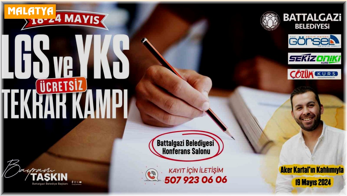 Battalgazi'de gençlere ücretsiz LGS ve YKS kampı
